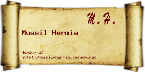Mussil Hermia névjegykártya
